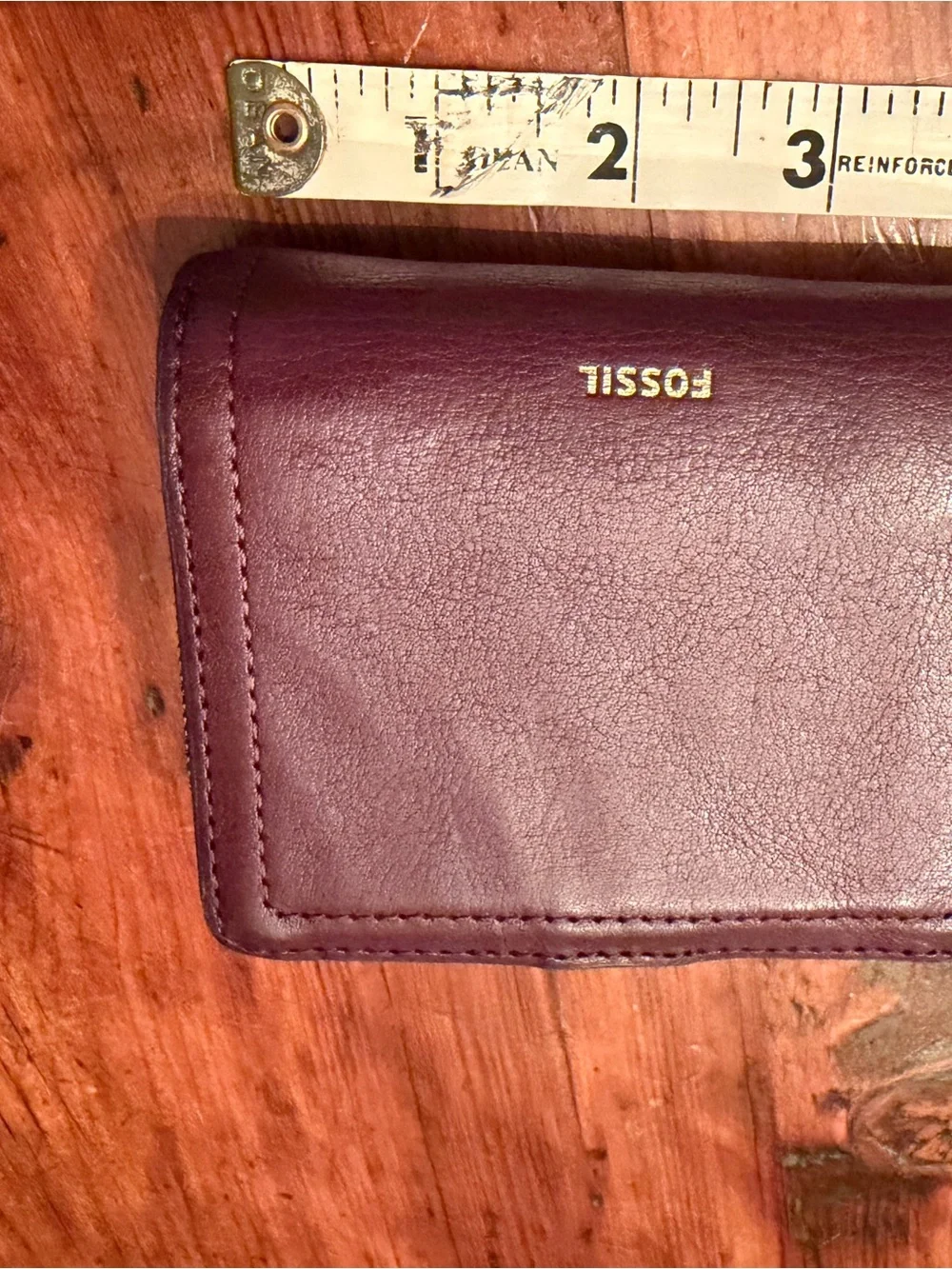 Fossil Maroon compact Leather Wallet